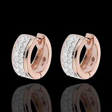 Pendientes Constelación - Astral - pequeño modelo - oro rosa 18 quilates - 32 diamantes 0. 22 quilates