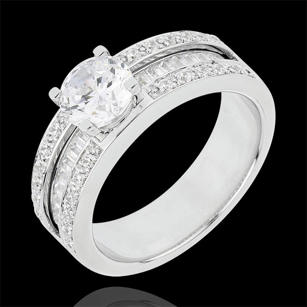 Anillo de Pedida Destino - Constancia - oro blanco 18 quilates - diamante 1 quilates