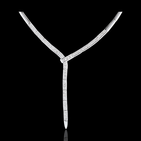 Collar Cola de Guepardo - oro blanco 18 quilates