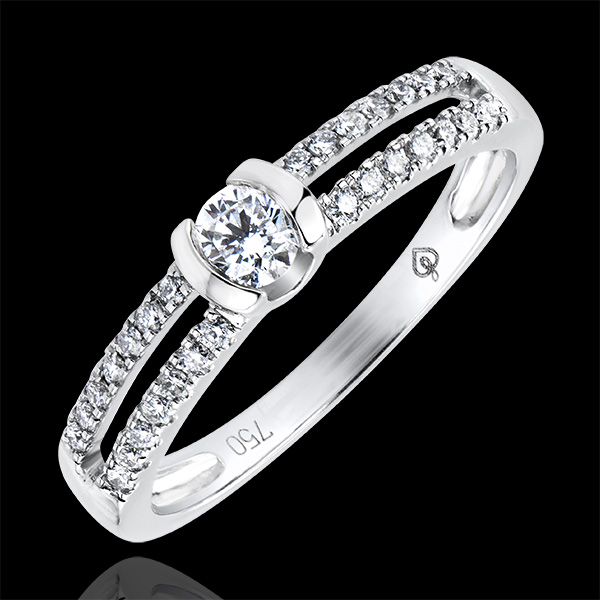 Anillo Mágico - Compromisos Nobles - oro blanco de 18 quilates y diamantes