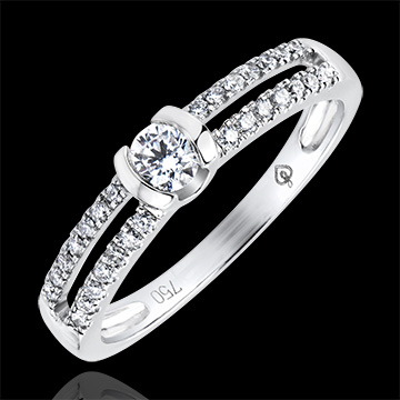 Anillo Mágico - Compromisos Nobles - oro blanco de 9 quilates y diamantes