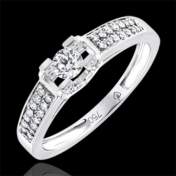 Anillo de Compromiso Origen - Diosa - oro blanco de 18 quilates y diamantes