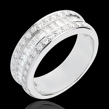 Anillo Hada - Heredero - oro blanco 18 quilates empedrado - 44 diamantes 0.88 quilates