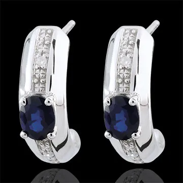 Pendientes Celosa - oro blanco 9 quilates y zafiros