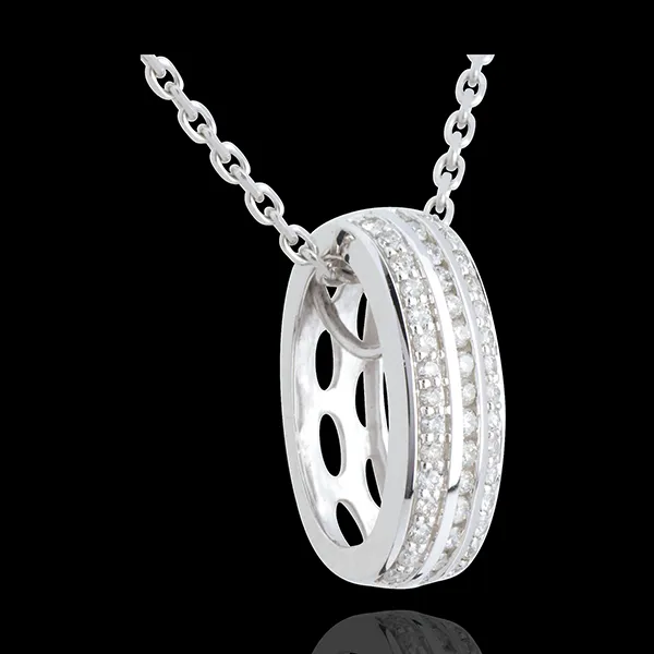 Colgante Rueda diamantes - oro blanco 18 quilates y diamantes