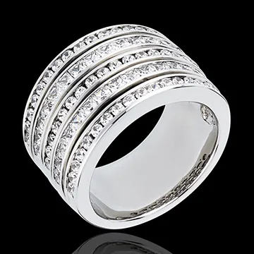 Anillo Hada - Vía Láctea - oro blanco 18 quilates pavimentado - 81 diamantes 2. 42 quilates