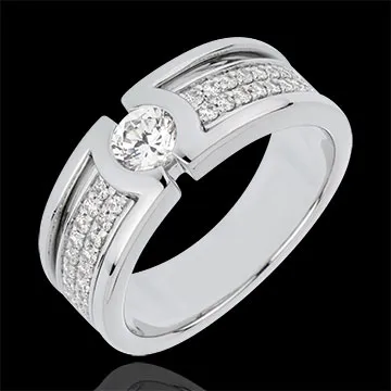 Anillo de pedida Constelación - diamante Solitario - oro blanco 18 quilates - diamante 0. 35 quilates