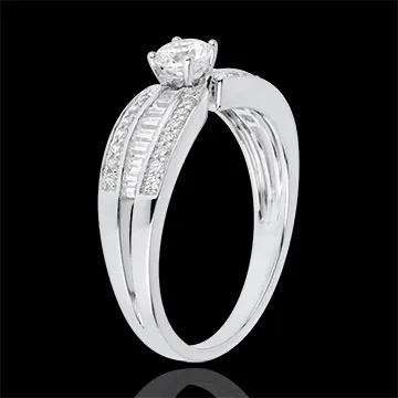 Anillo Solitario Destino - Frederika - oro blanco 18 quilates - diamante 0. 30 quilates