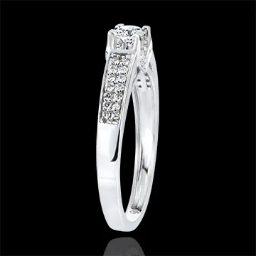 Anillo de Compromiso Origen - Diosa - oro blanco de 9 quilates y diamantes
