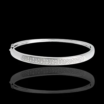 Brăţară fixă diorama baretă de diamante - aur alb de 18K - 0.25 carate - 23 de diamante