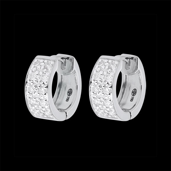 Cercei Constelaţie - Astrală variantă - model mare - aur alb de 18K - 0.2 carate - 20 diamante