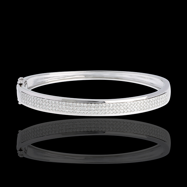 Brăţară fixă Constelaţie - Astrală - -3 rânduri de diamante - 1.01 carate - 144 de diamante - aur alb de 18K