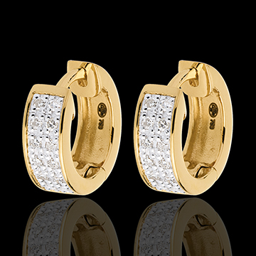 Cercei Constelaţie - Astrală - variantă model mic - aur galben de 18K - 0.12 carate - 24 de diamante