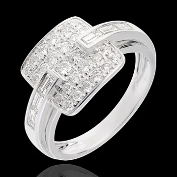 Inel Riad aur alb de 18K pavat - 0.82 carate - 32 de diamante