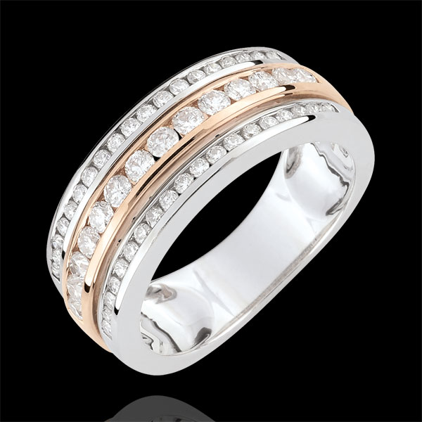 Inel Constelaţie - Calea Lactee - diamant 0.63 carate - 52 diamante - aur alb şi aur roz de 18K