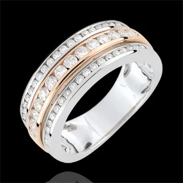 Inel Constelaţie - Calea Lactee - diamant 0.63 carate - 52 diamante - aur alb şi aur roz de 18K