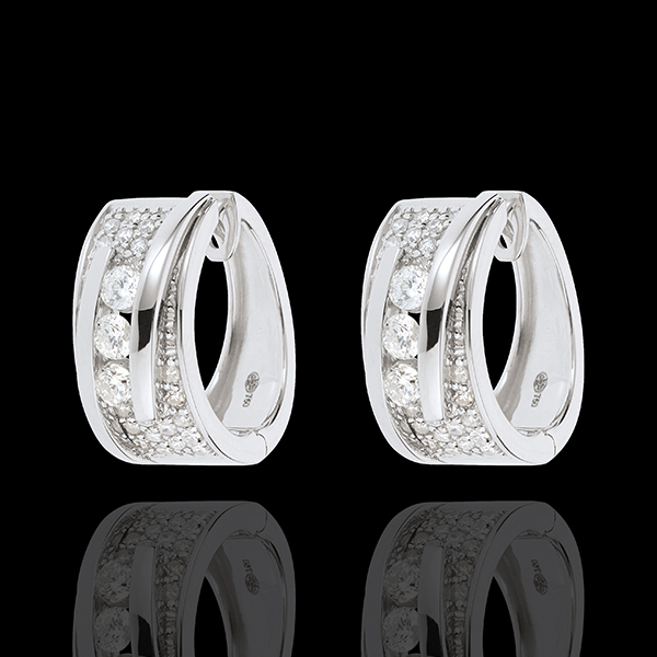 Cercei Feerie - Acrobaţie - aur alb de 18k - 64 diamante - 0.73 carate