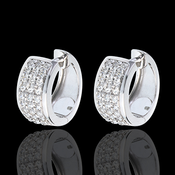 Cercei Constelaţie - Astrală - model mare - aur alb de 18K pavat - 0.43 carate - 54 de diamante