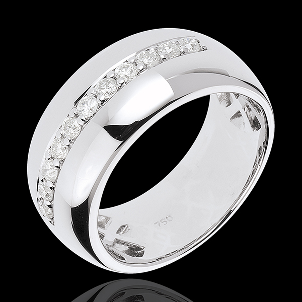 Inel Feerie - Strălucirea lunii - aur alb de 18K - 11 diamante : 0.37 carate.