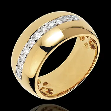 Inel Feerie - Strălucire solară - aur galben de 18K - 11 diamante : 0.37 carate.