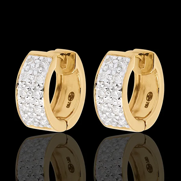 Boucles d'oreilles Constellation - Astrale variation - grand modèle - or jaune 18 carats - 0.2 carat - 20 diamants