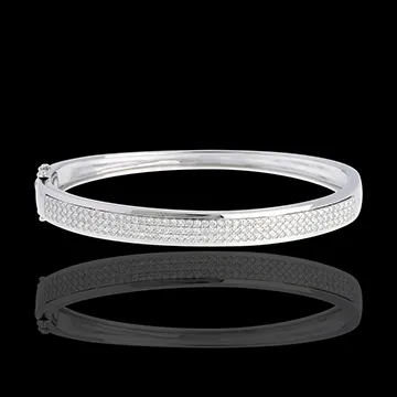 Jonc Constellation - Astrale - 3 rangs de diamants - 1.01 carats - 144 diamants - or blanc 18 carats