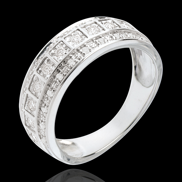 Anneau Féérie - Galaxie - 0.28 carat - 33 diamants - or blanc 18 carats
