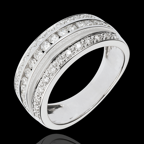 Bague Féérie - Voie Lactée - 0.7 carat - 43 diamants - or blanc 18 carats