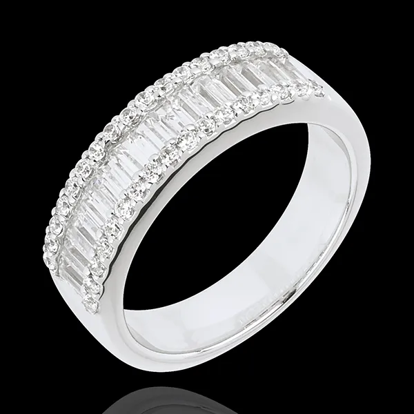 Bague Féérie - Lumière Infinie - 49 diamants : 1.63 carats - or blanc 18 carats