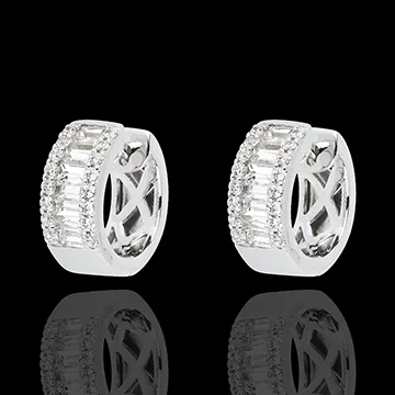 Boucles d'oreilles Féérie - Lumière Infinie - petit modèle - or blanc 18 carats