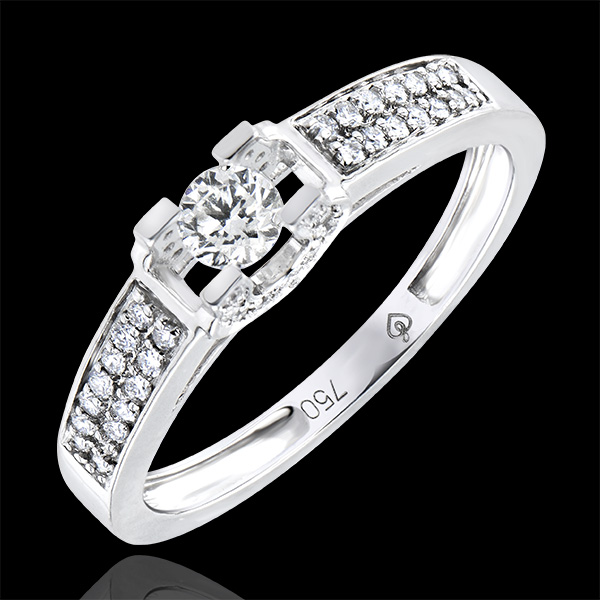 Bague de Fiançailles Origine - Déesse - or blanc 18 carats et diamants
