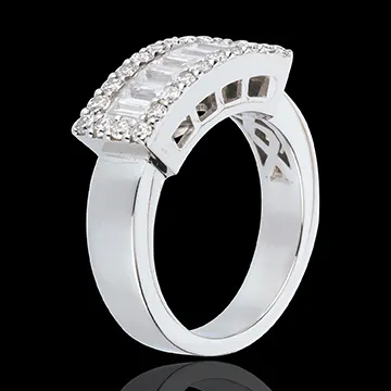 Bague Lanière or blanc 18 carats diamants - 1.38 carats - 31 diamants