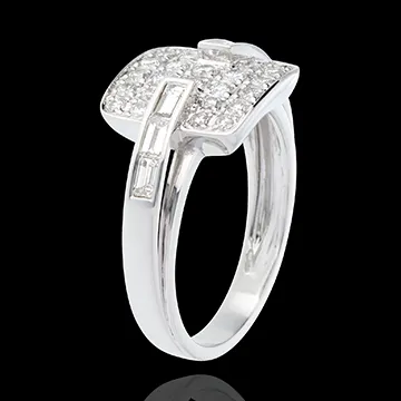 Bague riad or blanc 18 carats pavée - 0.82 carats - 32 diamants