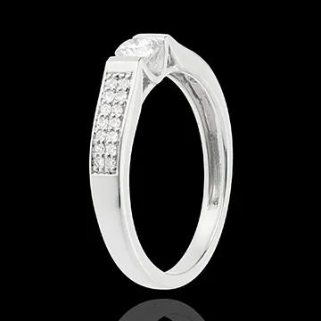 Paved White Gold Diamond Set Shoulder Arch - 0.38 carat - 29diamonds