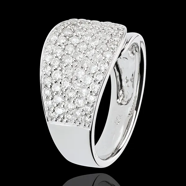 Bague Langue de Diamants - or blanc 18 carats