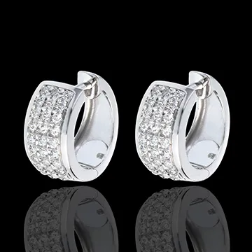 Boucles d'oreilles Constellation - Astrale - grand modèle - or blanc 18 carats pavé - 0.43 carat - 54 diamants