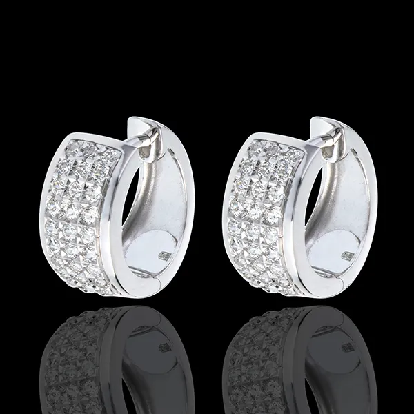 Earrings Constellation - Astral - large size - paved white gold - 0.43 carat - 54 diamonds