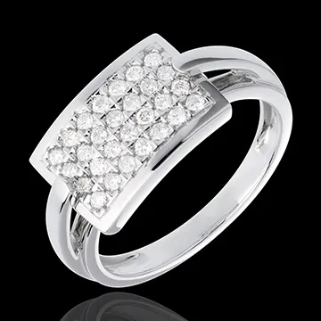 Geometry ring paved white gold - 0.36 carat - 28 diamonds