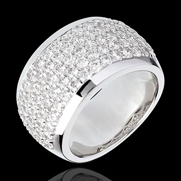 Bague Constellation - Paysage Céleste - or blanc 18 carats pavé - 2.05 carats - 79 diamants