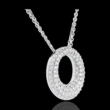 Collier Cassiopée or blanc 18 carats pavé - 1.55 carats - 104 diamants