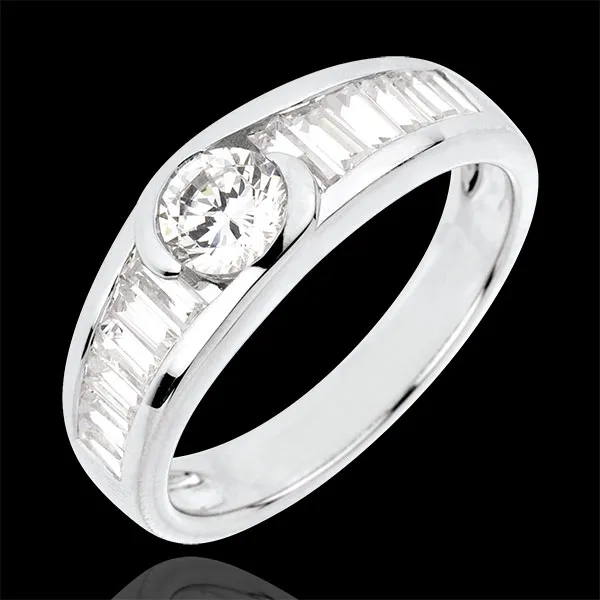 Bague Destinée - Solitaire Aphrodite - diamant 0.46 carat - or blanc 18 carats
