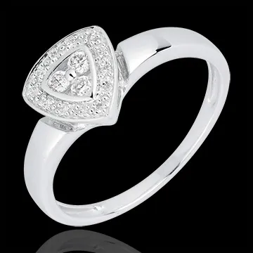 Bague Cinéma or blanc 18 carats et diamants
