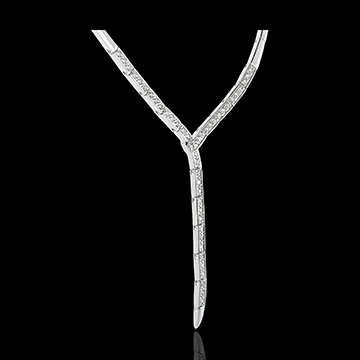 Collier queue du guépard - or blanc 18 carats