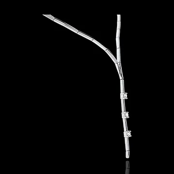 Collier trilogie stalactite - 0.47 carats - 3 diamants - or blanc 18 carats