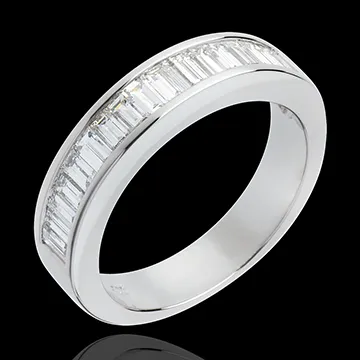 Half eternity ring white gold channel setting - 1 carat