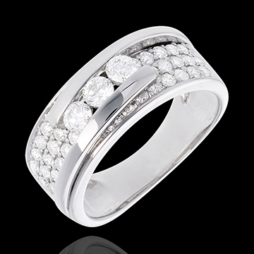 Ring Constellation - Trilogy variation paved - 0.86 carat - 35 diamonds