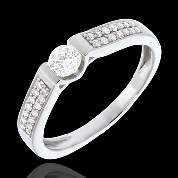 Paved White Gold Diamond Set Shoulder Arch - 0.38 carat - 29diamonds