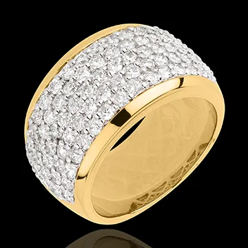 Ring Constellation - Celestial Landscape - yellow gold paved - 2.05 carat - 79 diamonds