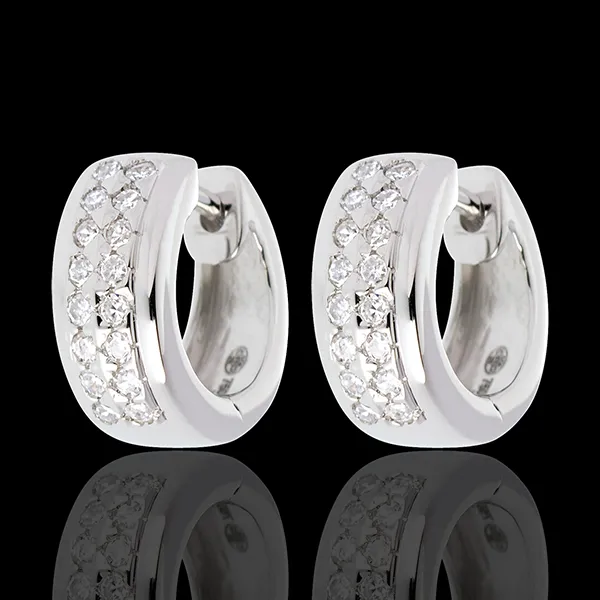 Earrings Constellation - Astral - small size - paved white gold - 0.22 carat - 32 diamonds