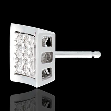 Frame Stud Earrings - paved white gold - 0.27 carat - 18 diamonds